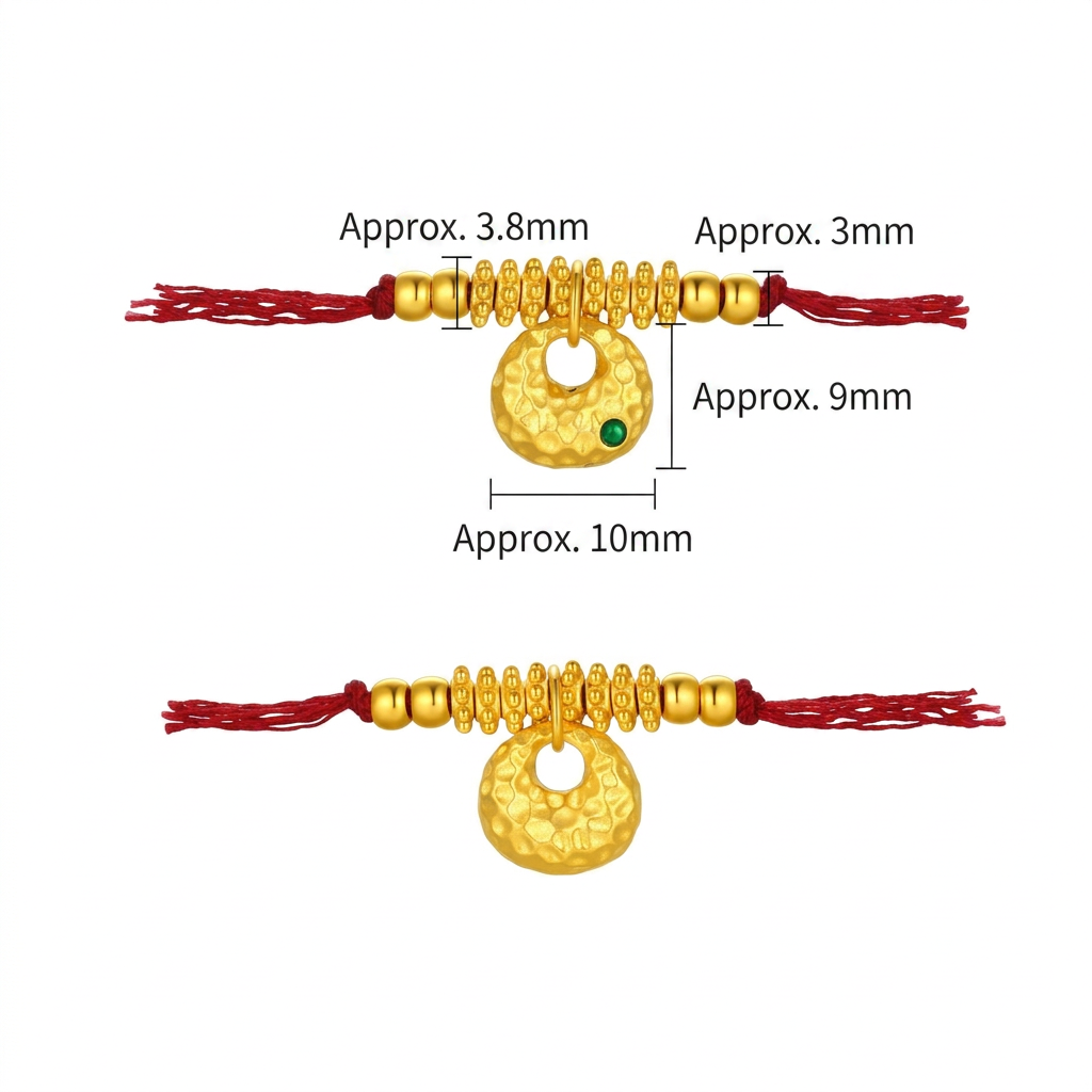 24k 999 5D Hard Gold Gilded Pixiu Horse Spacer Beads Charms D.I.Y Gift