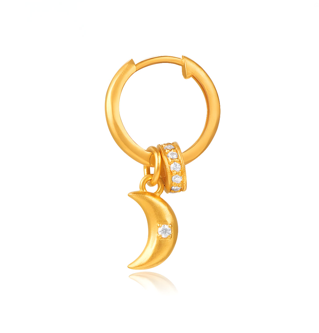 18K Gold Round Hoop Earrings - Gypsophila Co.