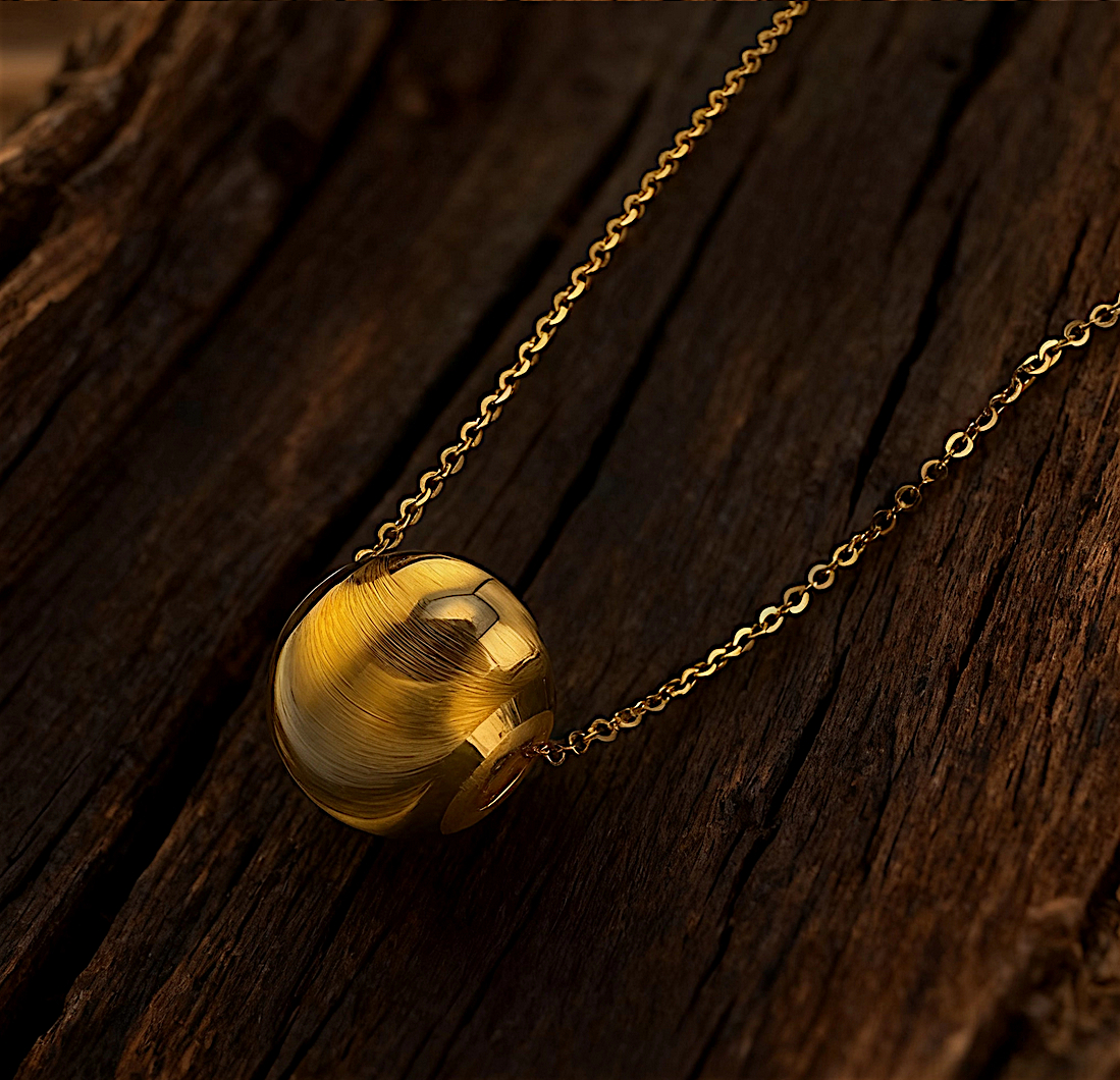 24k Pure 999 Gold D.I.Y Loose Small Round Cat's Eye beads Spacer Accessories For Jewelry Making Craft