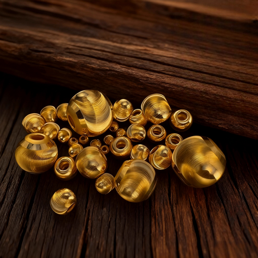 24k Pure 999 Gold D.I.Y Loose Small Round Cat's Eye beads Spacer Accessories For Jewelry Making Craft