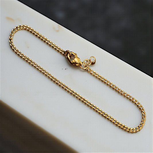 24k Pure Solid 999 Gold Bear Beads Bracelet