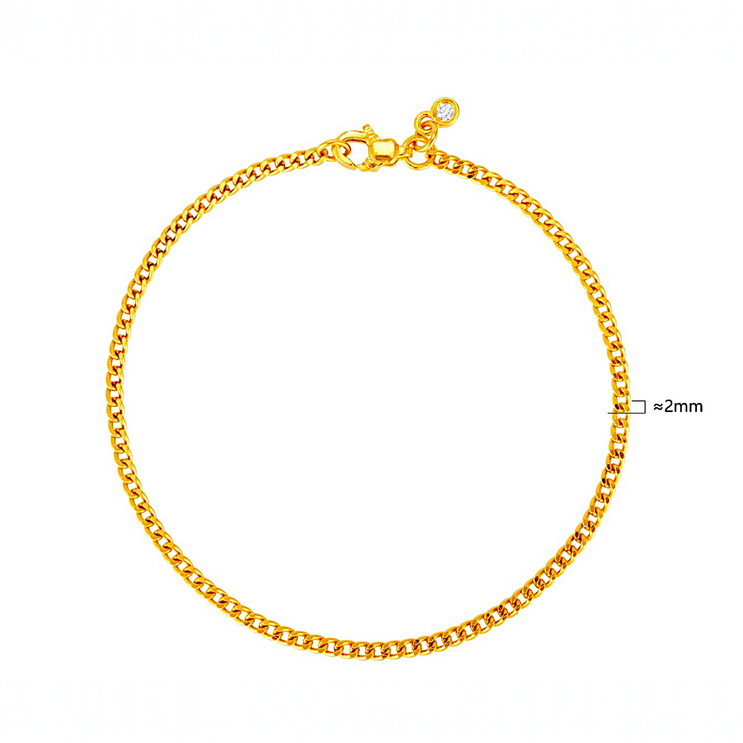 24k Pure Solid 999 Gold Bear Beads Bracelet