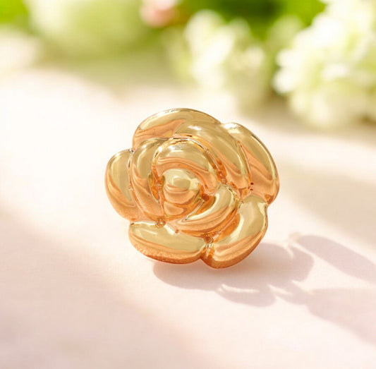 18K Gold Camellia and Rose Sweet Stud Earrings