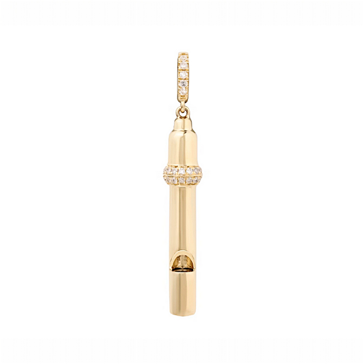 18K Gold Diamond Whistle High-end Unique Pendant