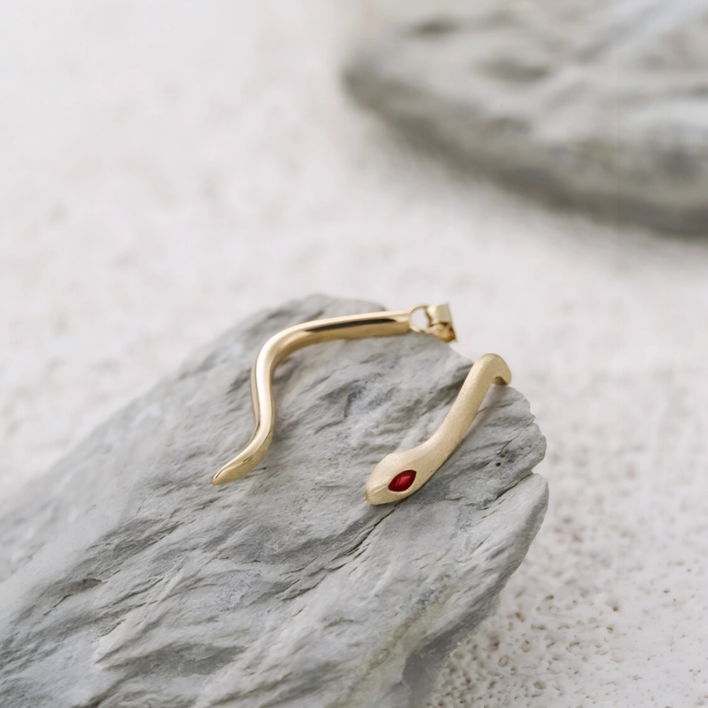 18K Gold Unique and Trendy Snake Stud Earrings