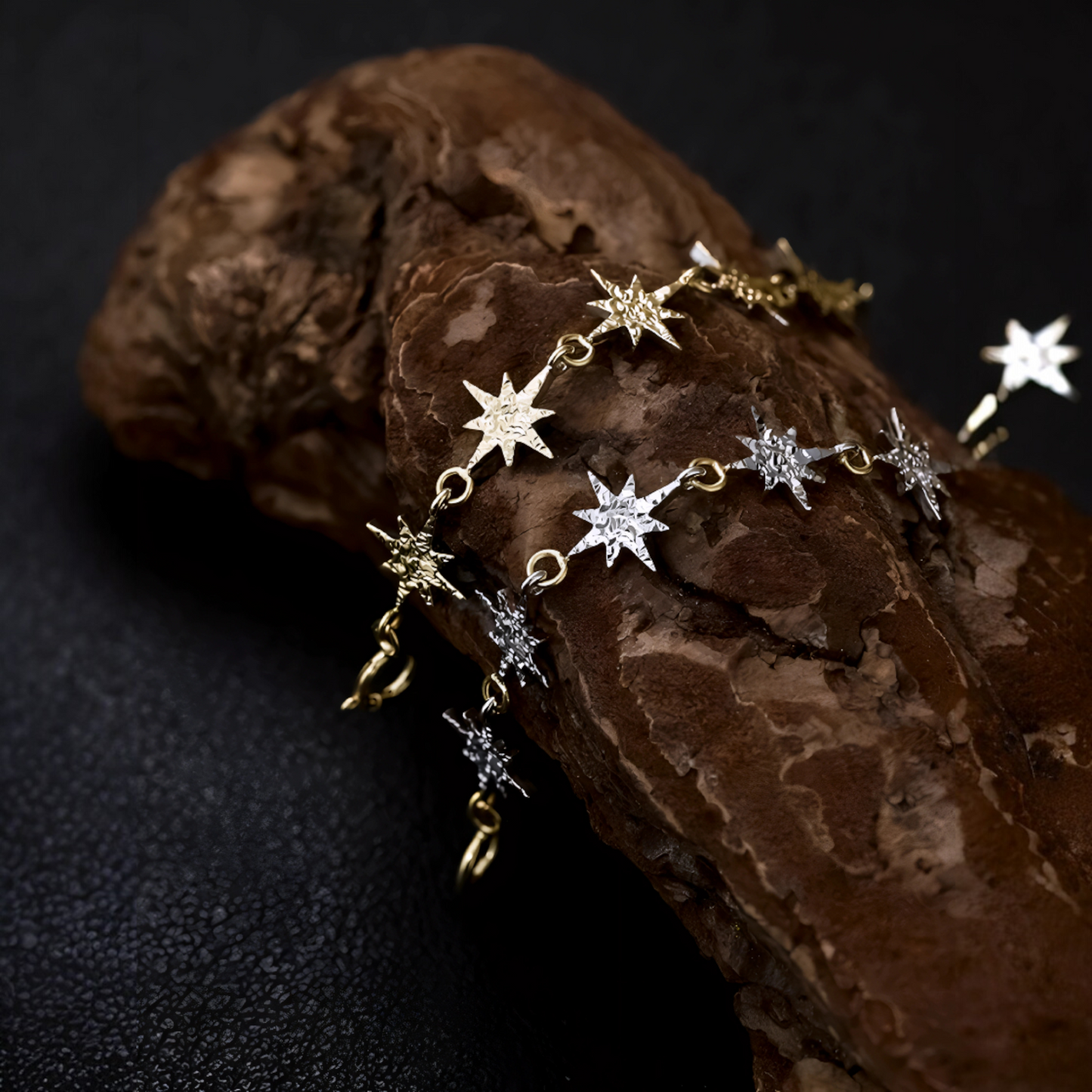 18K Gold Scale Star Double-sided Extension Chain Accessories Multipurpose Clasp