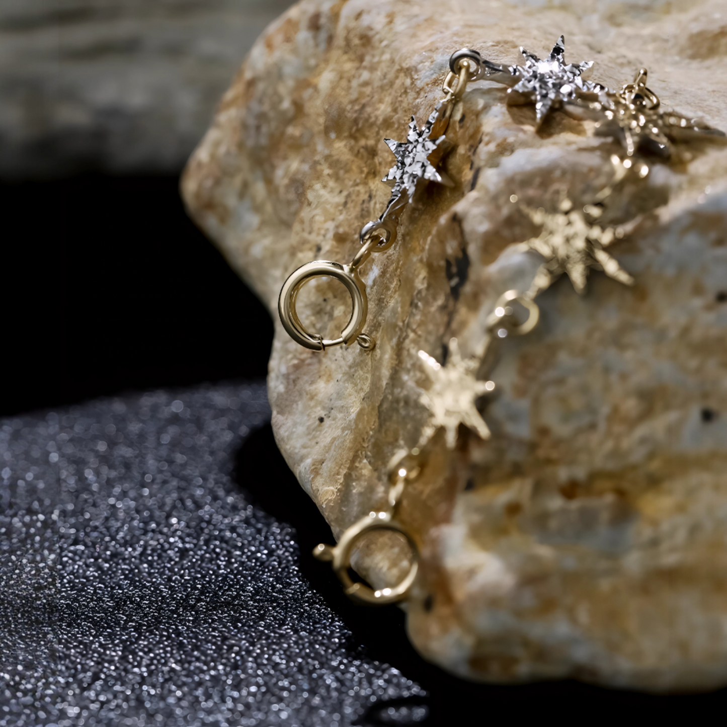 18K Gold Scale Star Double-sided Extension Chain Accessories Multipurpose Clasp