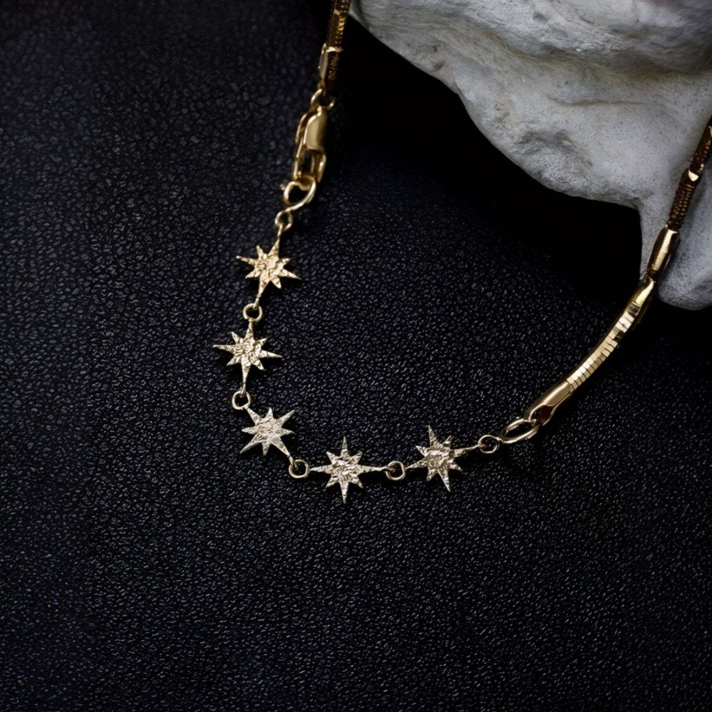 18K Gold Scale Star Double-sided Extension Chain Accessories Multipurpose Clasp