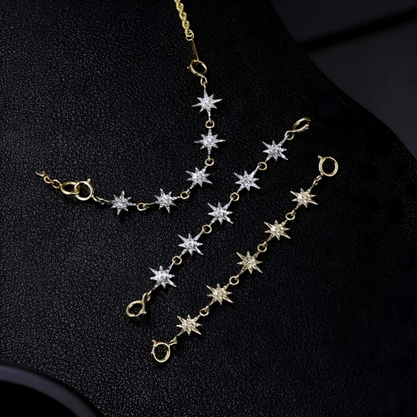 18K Gold Scale Star Double-sided Extension Chain Accessories Multipurpose Clasp