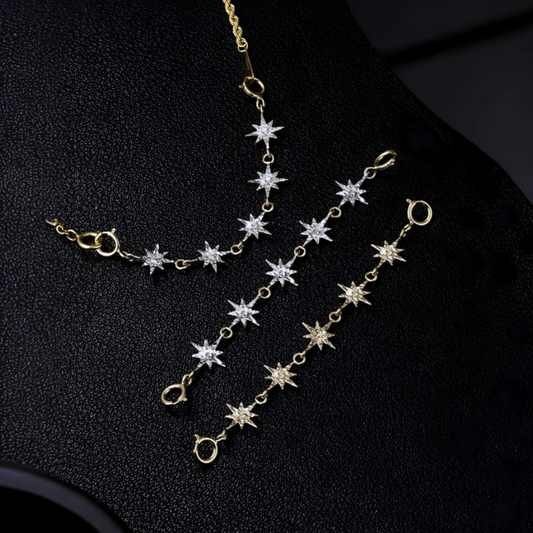 18K Gold Scale Star Double-sided Extension Chain Accessories Multipurpose Clasp