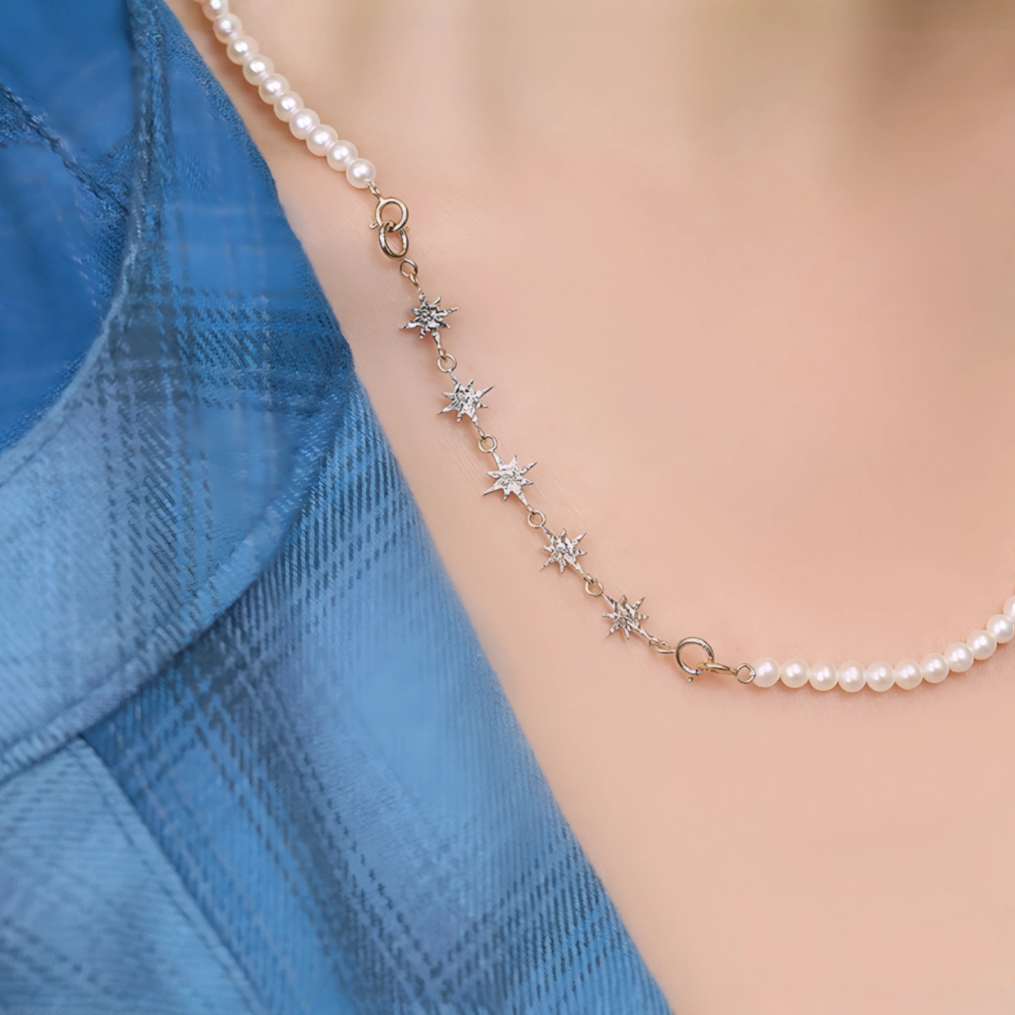 18K Gold Scale Star Double-sided Extension Chain Accessories Multipurpose Clasp