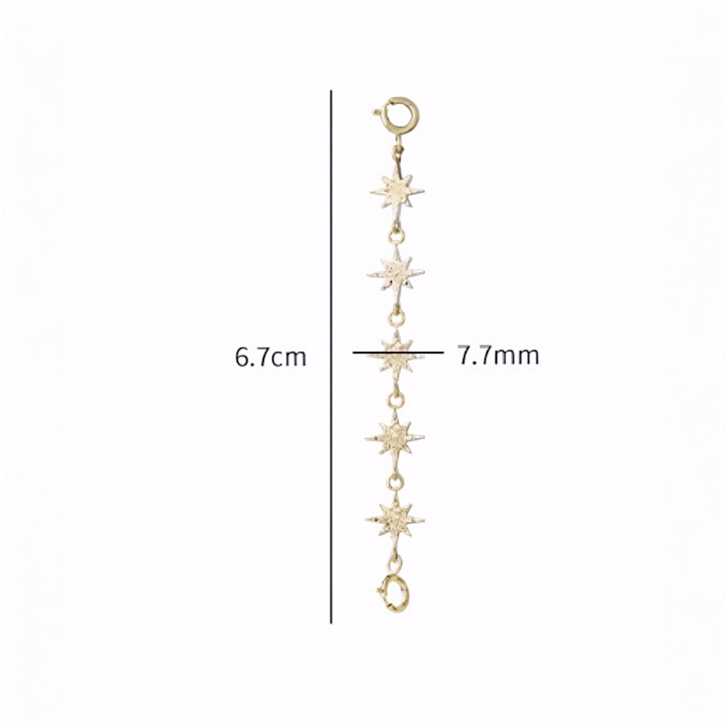 18K Gold Scale Star Double-sided Extension Chain Accessories Multipurpose Clasp