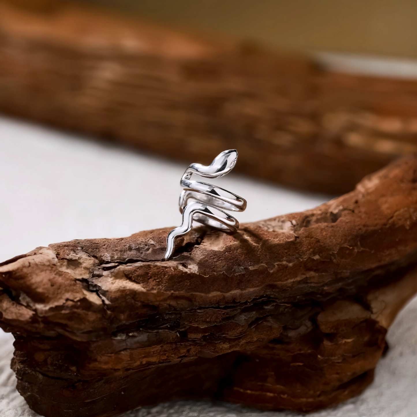 18K Gold Unique and Trendy Snake Ear Wrap Clip Earrings No Piercing