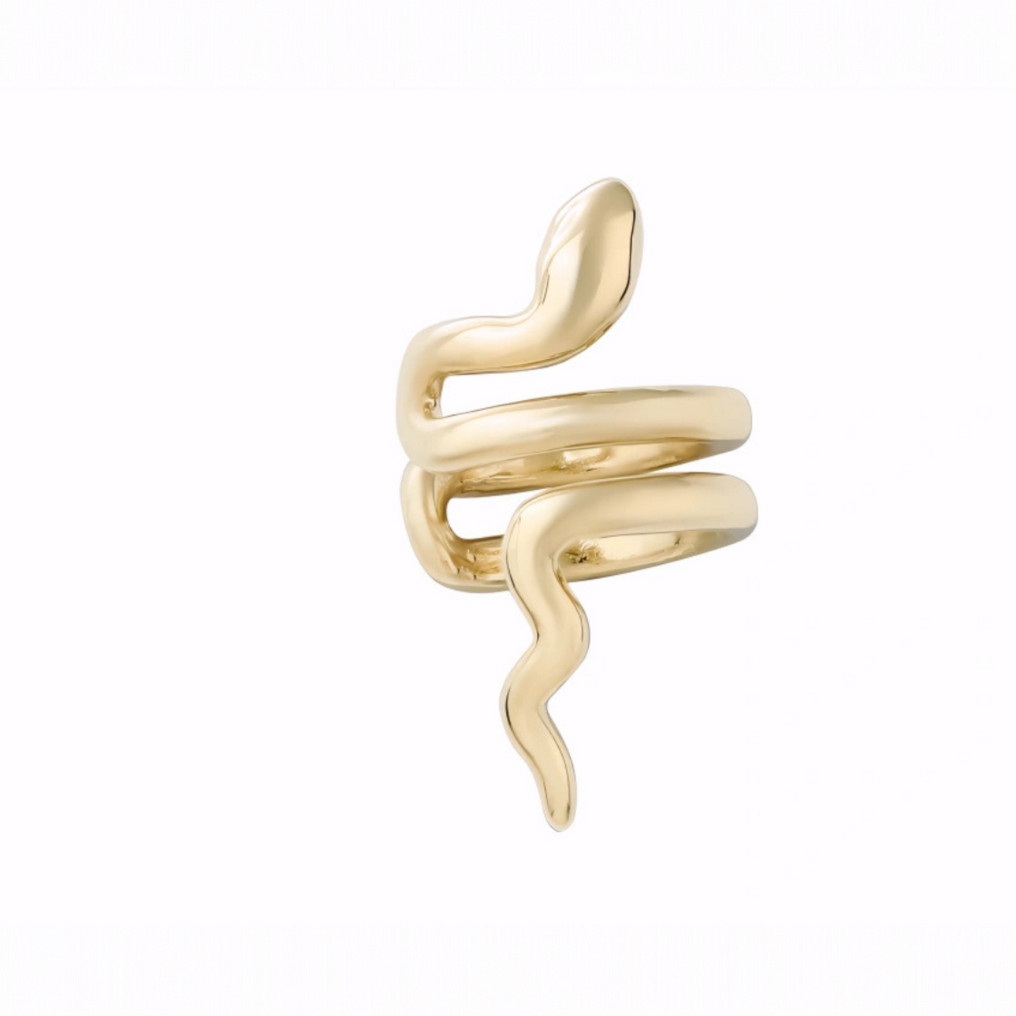 18K Gold Unique and Trendy Snake Ear Wrap Clip Earrings No Piercing