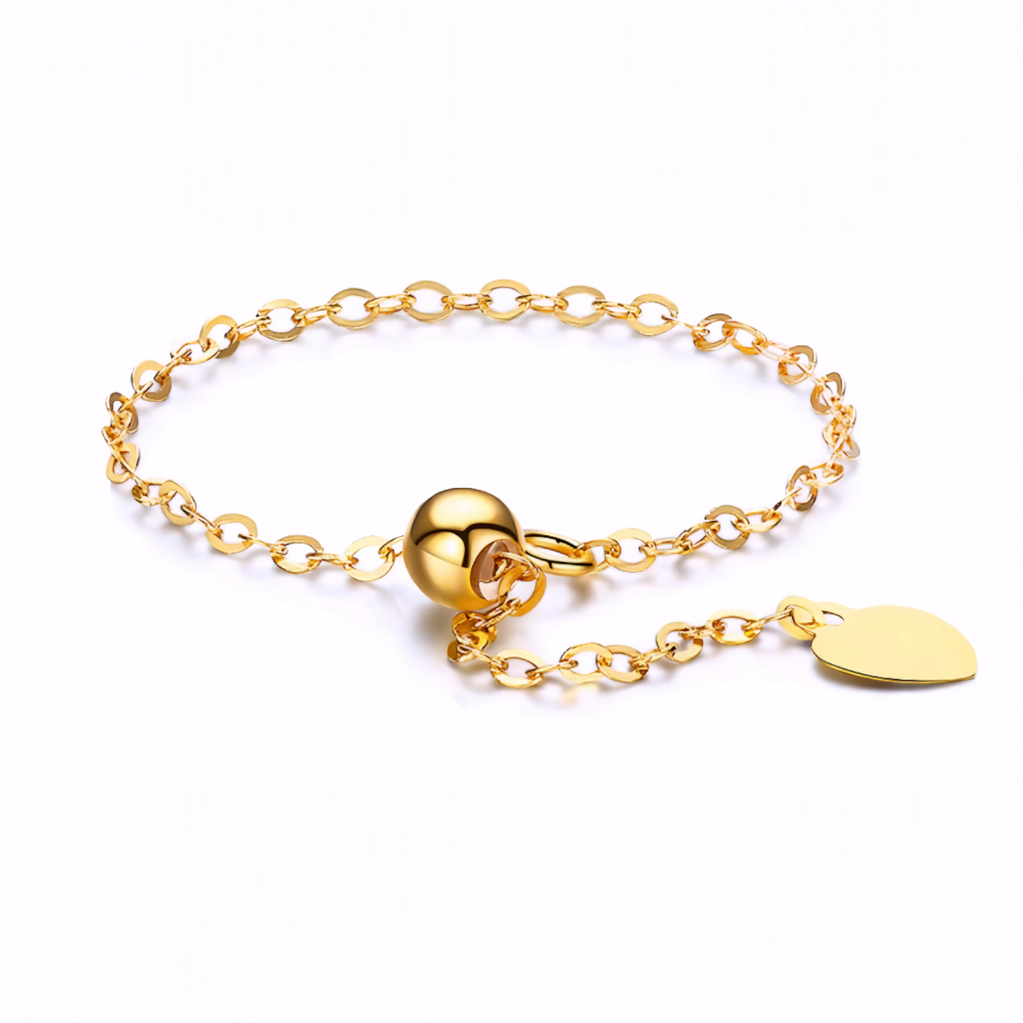 18K Gold Shining Trendy Beads Adjustable Chain Soft Ring