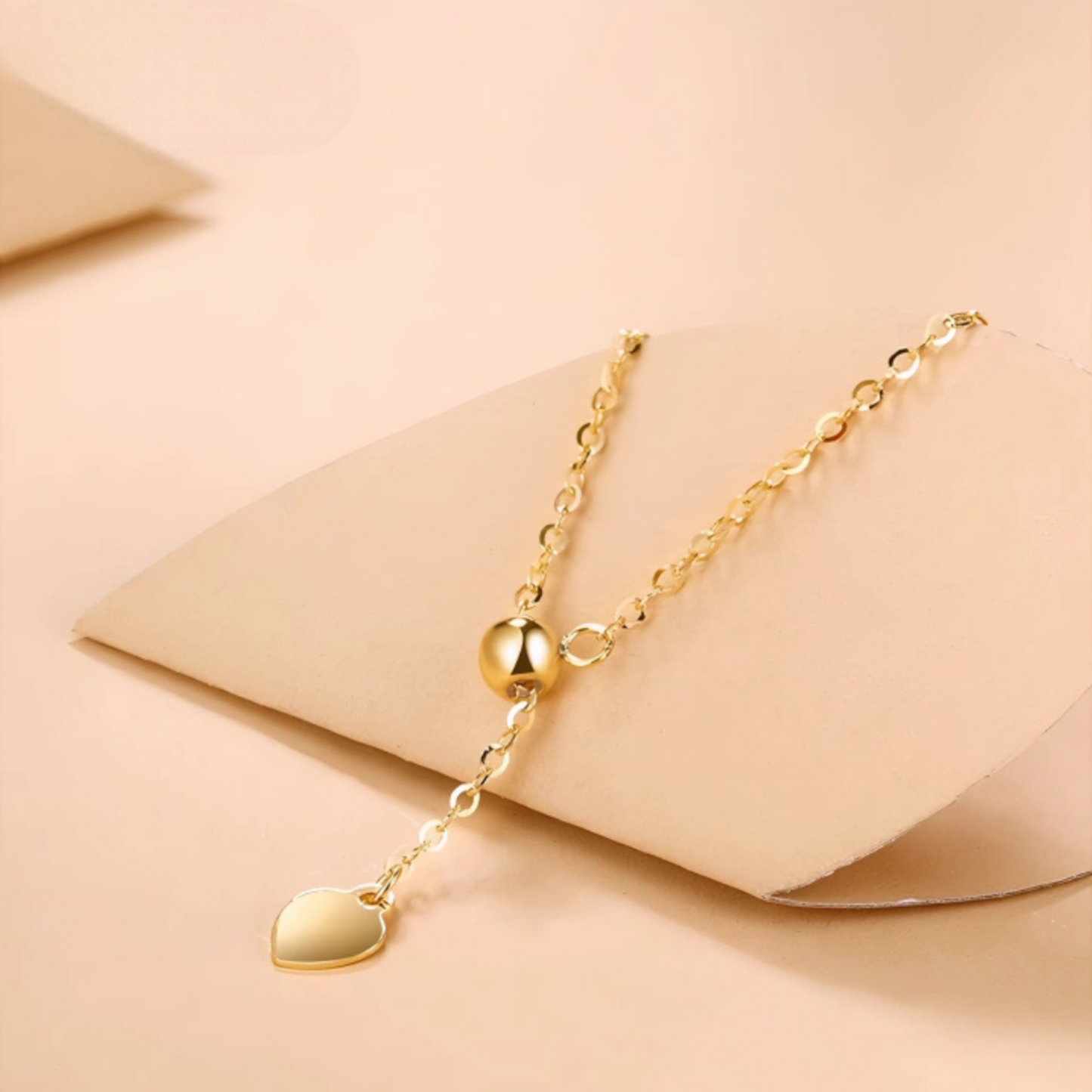 18K Gold Shining Trendy Beads Adjustable Chain Soft Ring