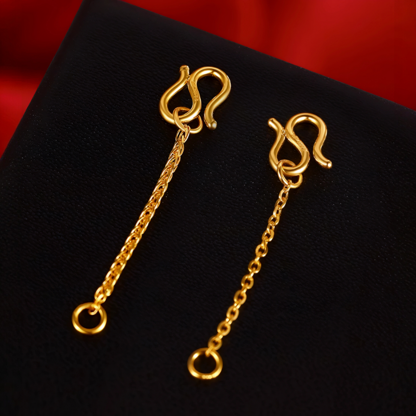 24K 999 Gold Extension Chain Chopin O-shaped Extend Chain D.I.Y Accessories Multipurpose