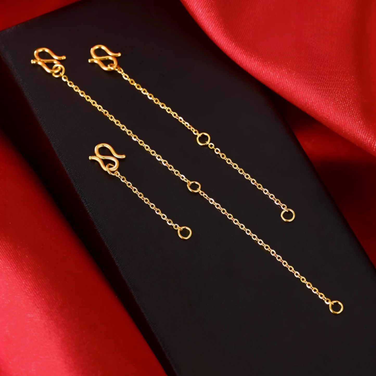 24K 999 Gold Extension Chain Chopin O-shaped Extend Chain D.I.Y Accessories Multipurpose