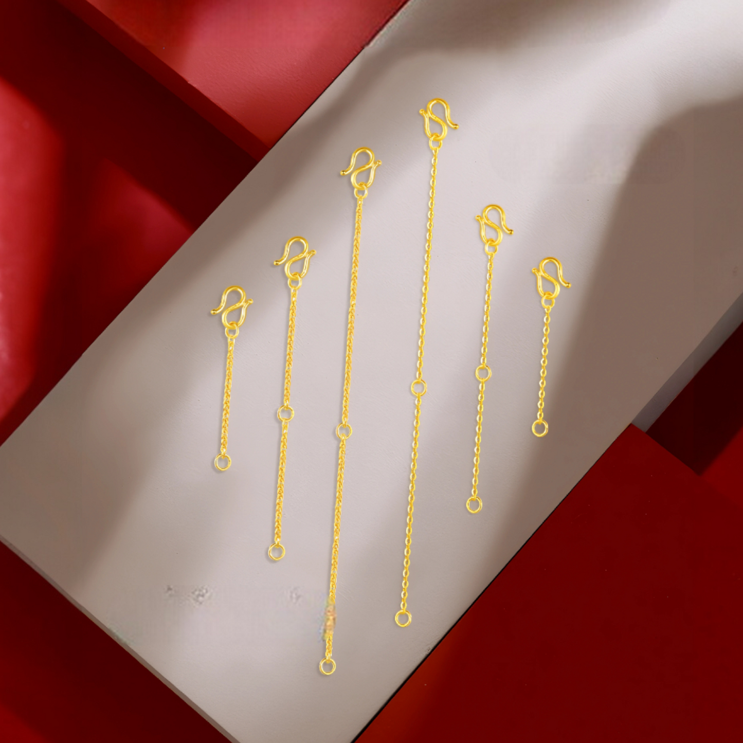 24K 999 Gold Extension Chain Chopin O-shaped Extend Chain D.I.Y Accessories Multipurpose