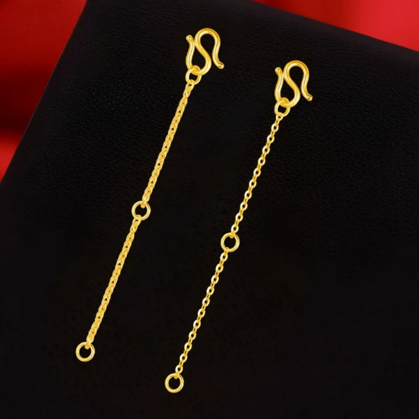 24K 999 Gold Extension Chain Chopin O-shaped Extend Chain D.I.Y Accessories Multipurpose