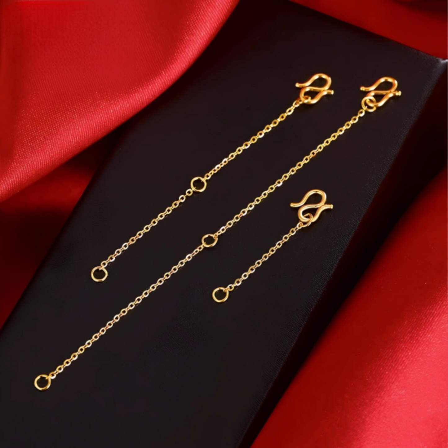 24K 999 Gold Extension Chain Chopin O-shaped Extend Chain D.I.Y Accessories Multipurpose