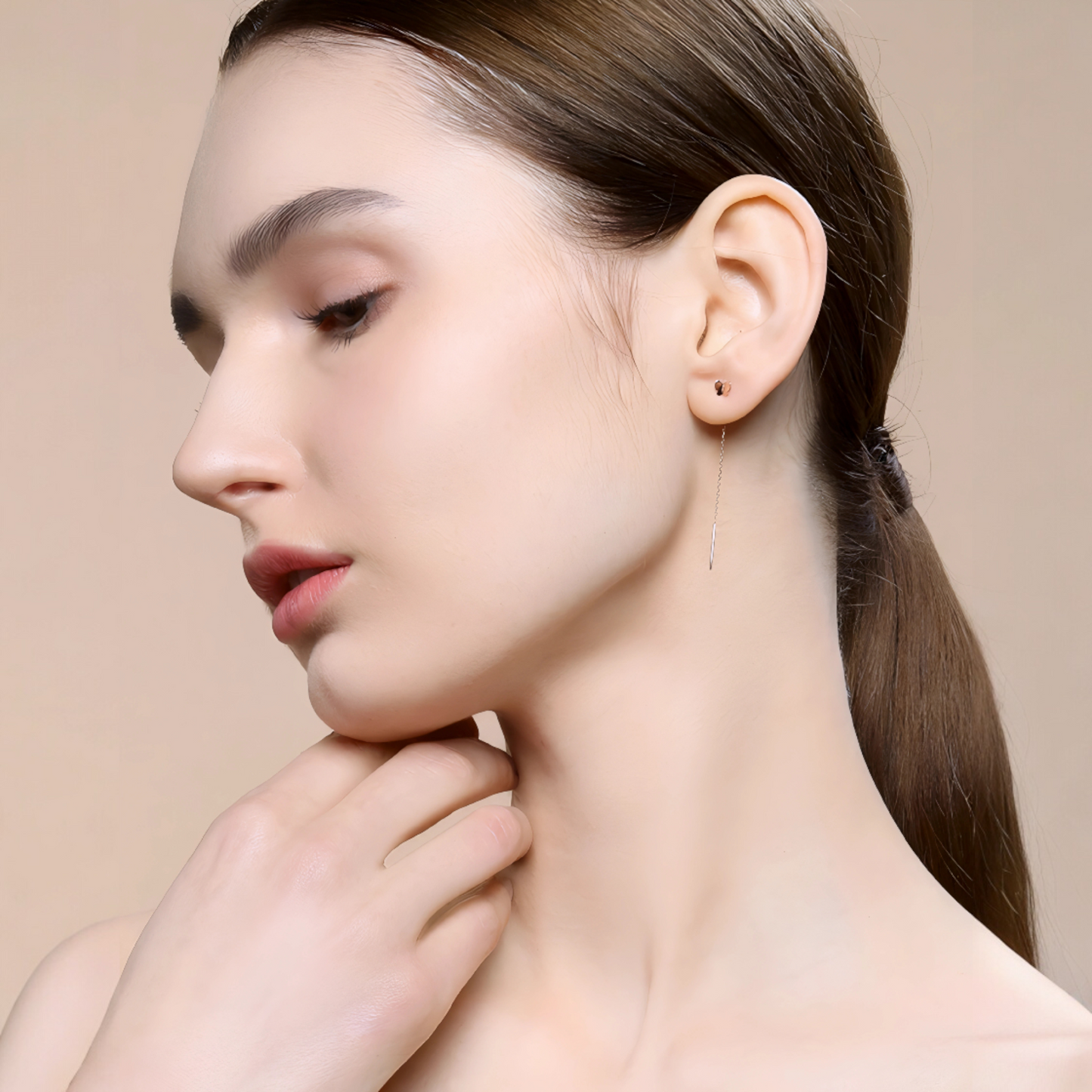 18K Gold Rose Gold Unique and Trendy Threader Butterfly Earrings