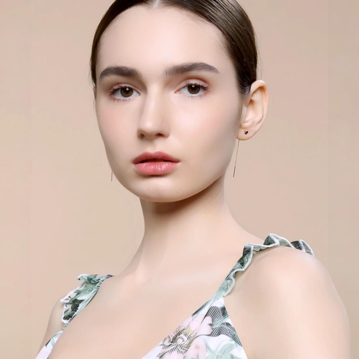 18K Gold Rose Gold Unique and Trendy Threader Butterfly Earrings