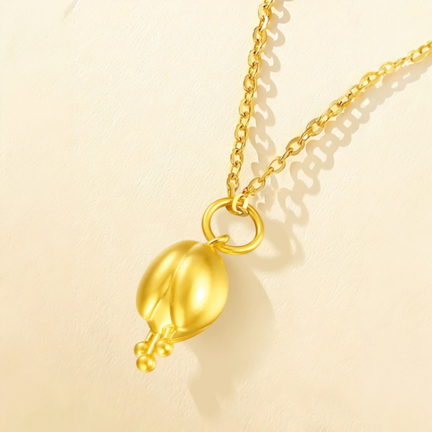 24K 999 Gold Trendy Tulip Flower Pendant Simple and Luxurious