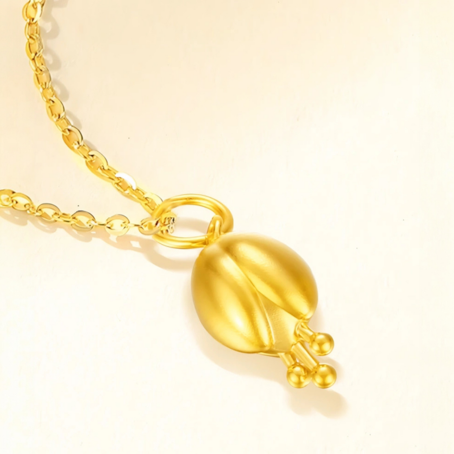 24K 999 Gold Trendy Tulip Flower Pendant Simple and Luxurious