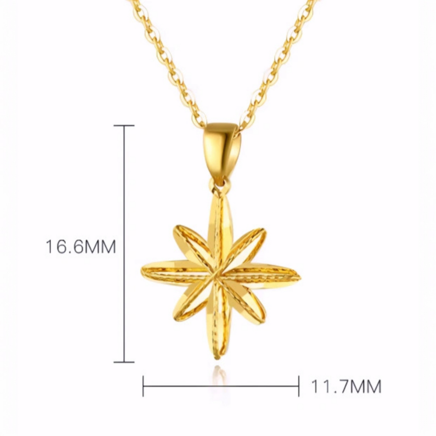 18K Gold Six-Pointed Star Pendant Necklace