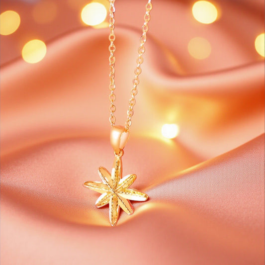18K Gold Six-Pointed Star Pendant Necklace