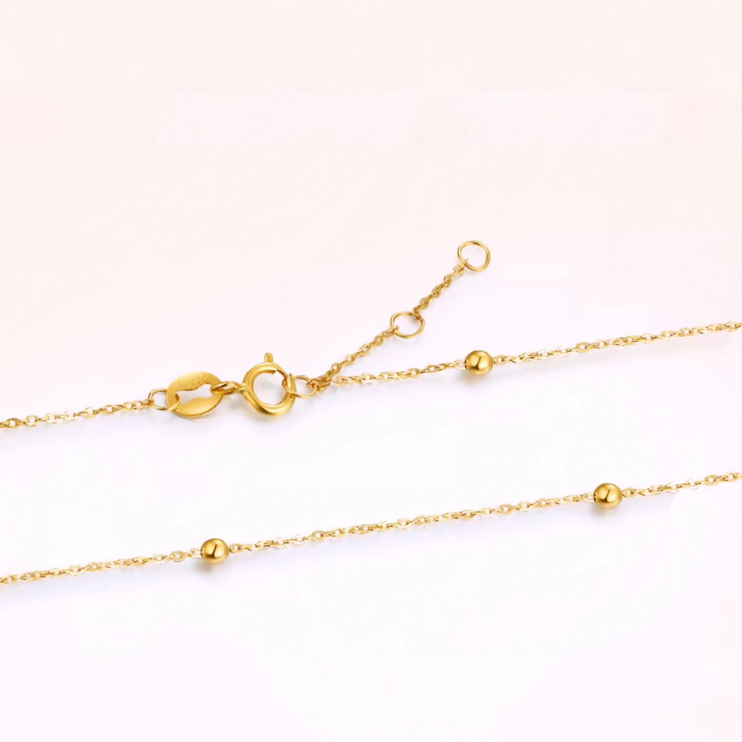 18K Gold Rose Gold Beads Anklet