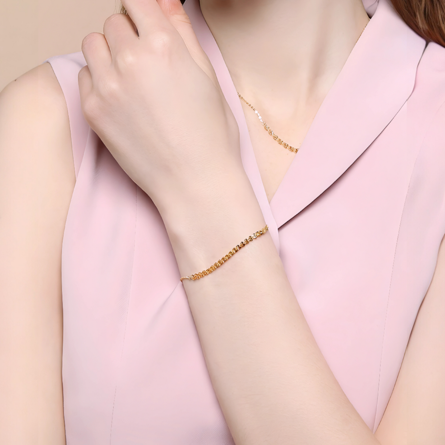 18K Yellow Gold Rose Gold Chain Phoenix Tail Bracelet
