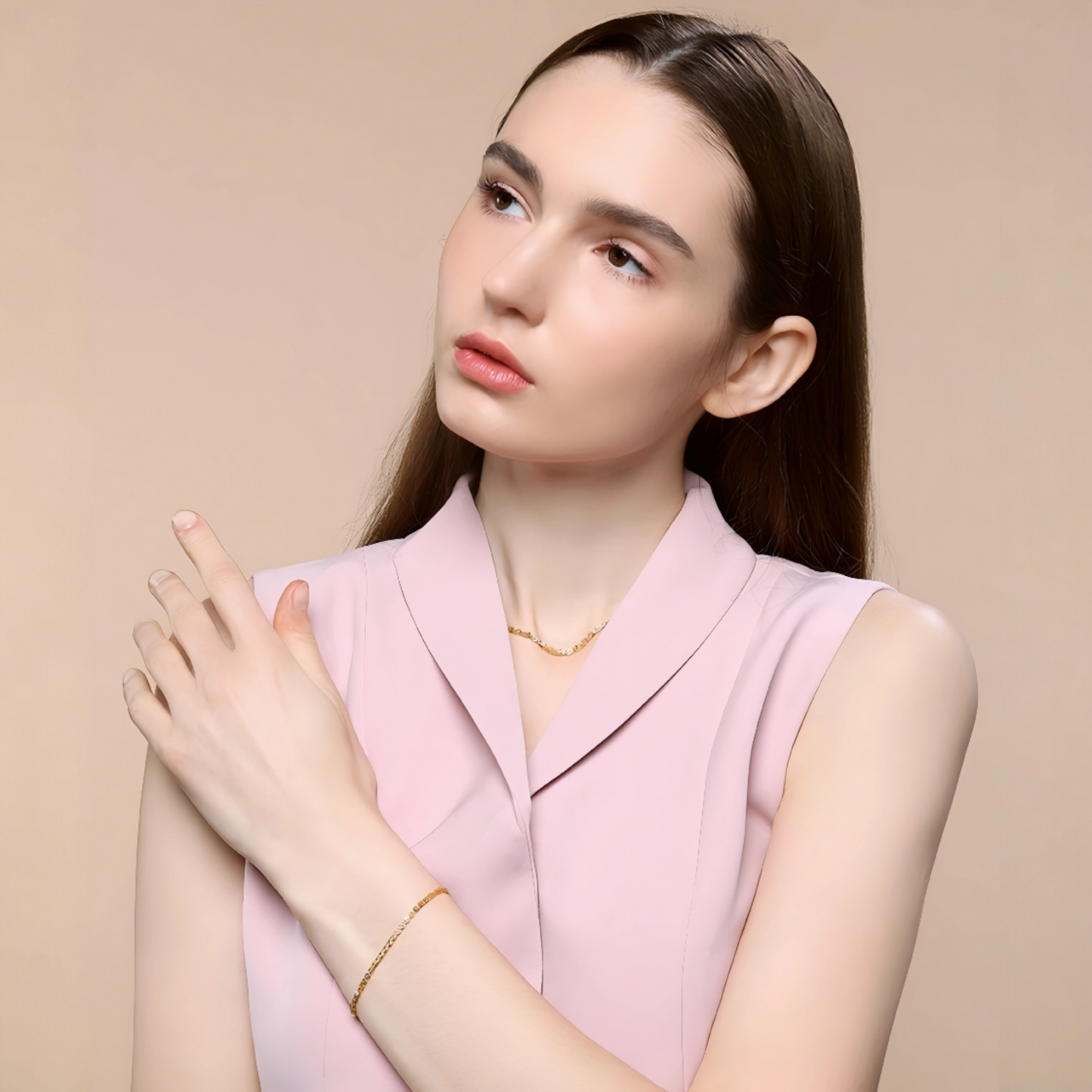 18K Yellow Gold Rose Gold Chain Phoenix Tail Bracelet