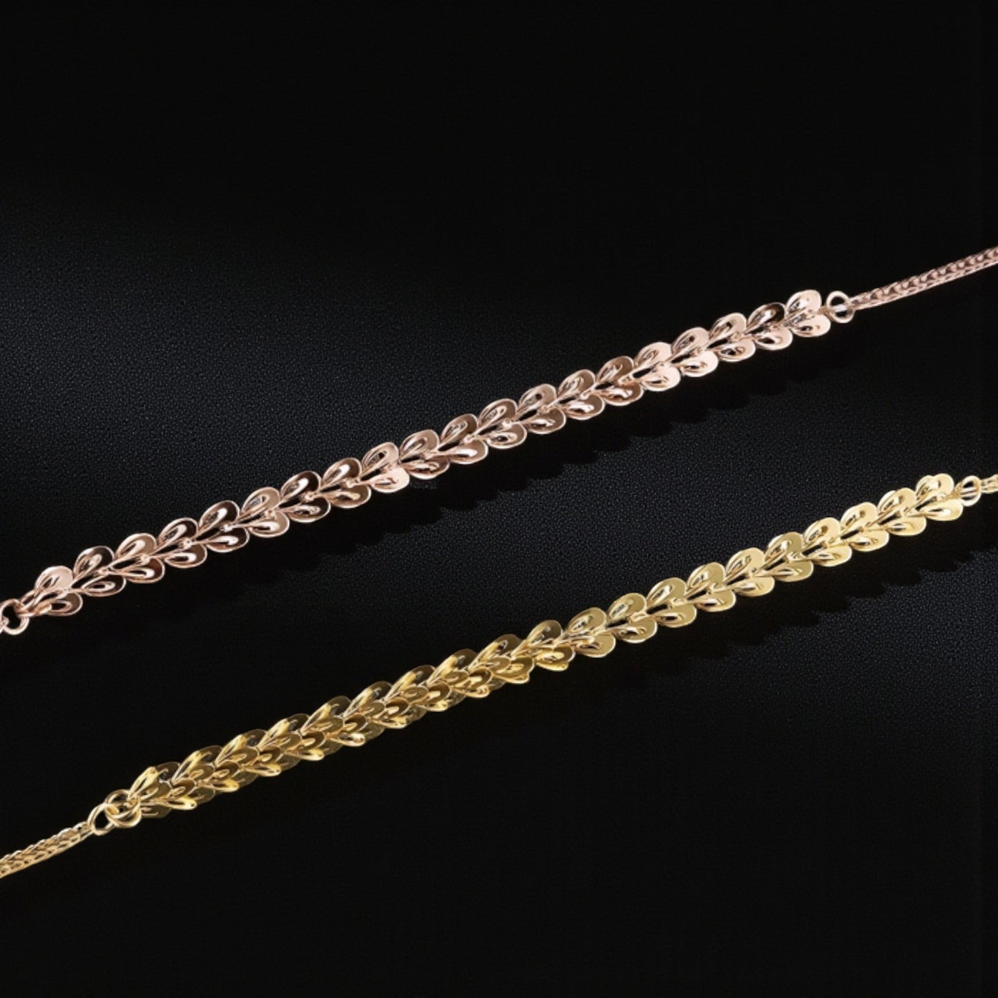 18K Yellow Gold Rose Gold Chain Phoenix Tail Bracelet