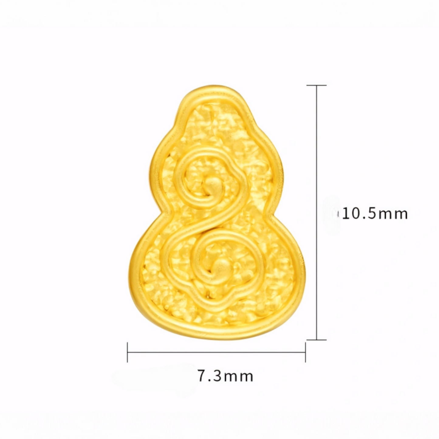 24K Yellow Gold Lucky Gourd Charm Red Rope Braided Bracelet