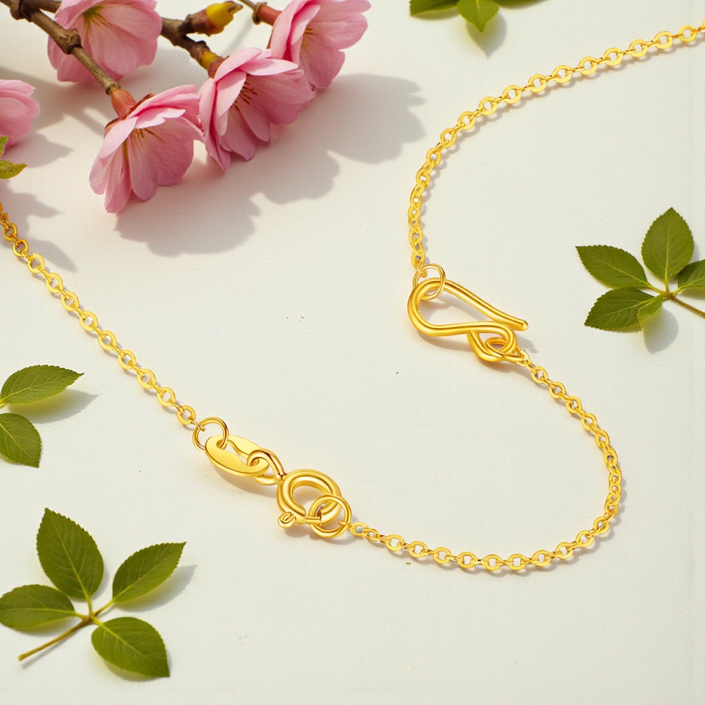 24K 999 Gold Extension Chain O-shaped Extend Chain D.I.Y Accessories Multipurpose