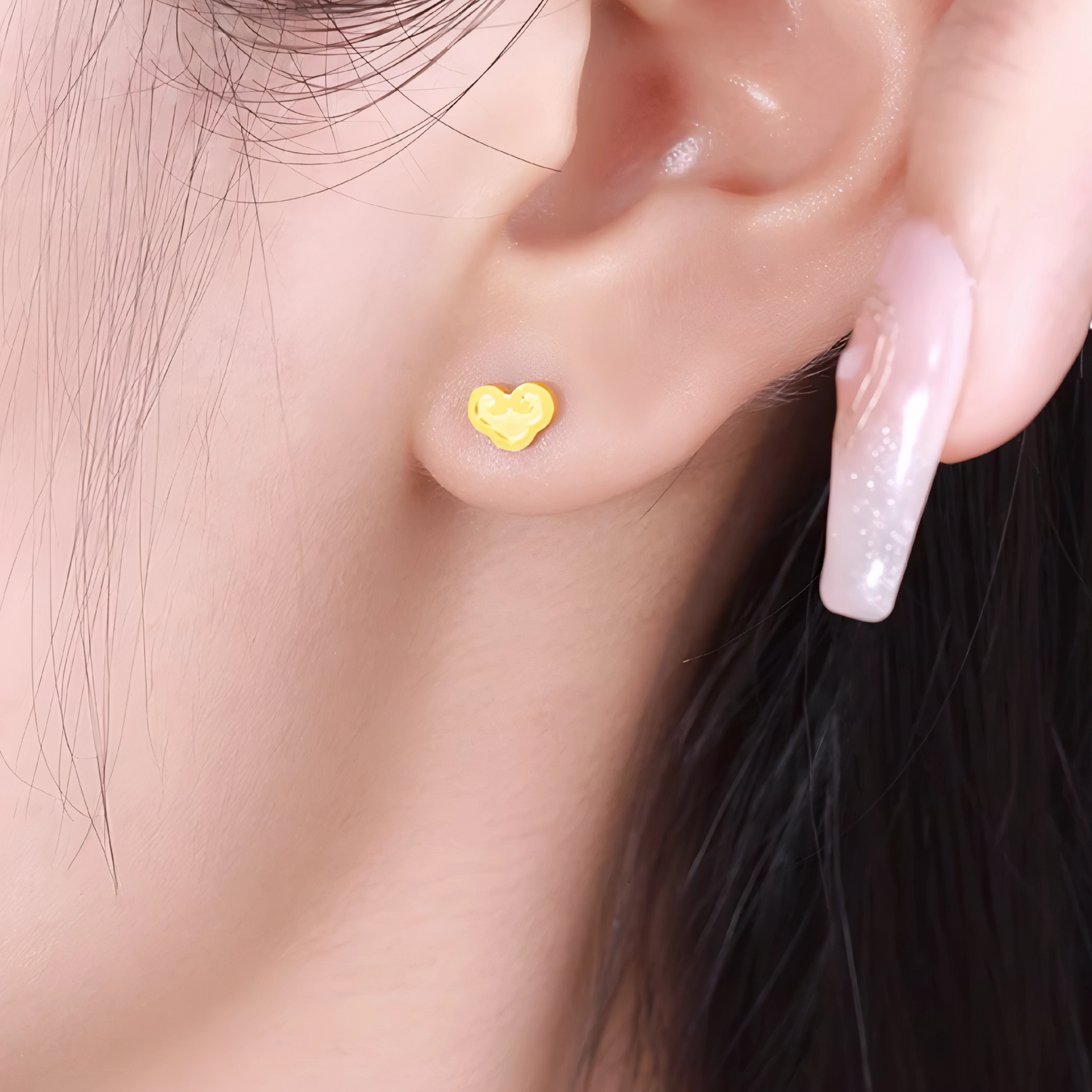 24K 999 Minimal Lucky Ruyi Cloud Stud Earrings