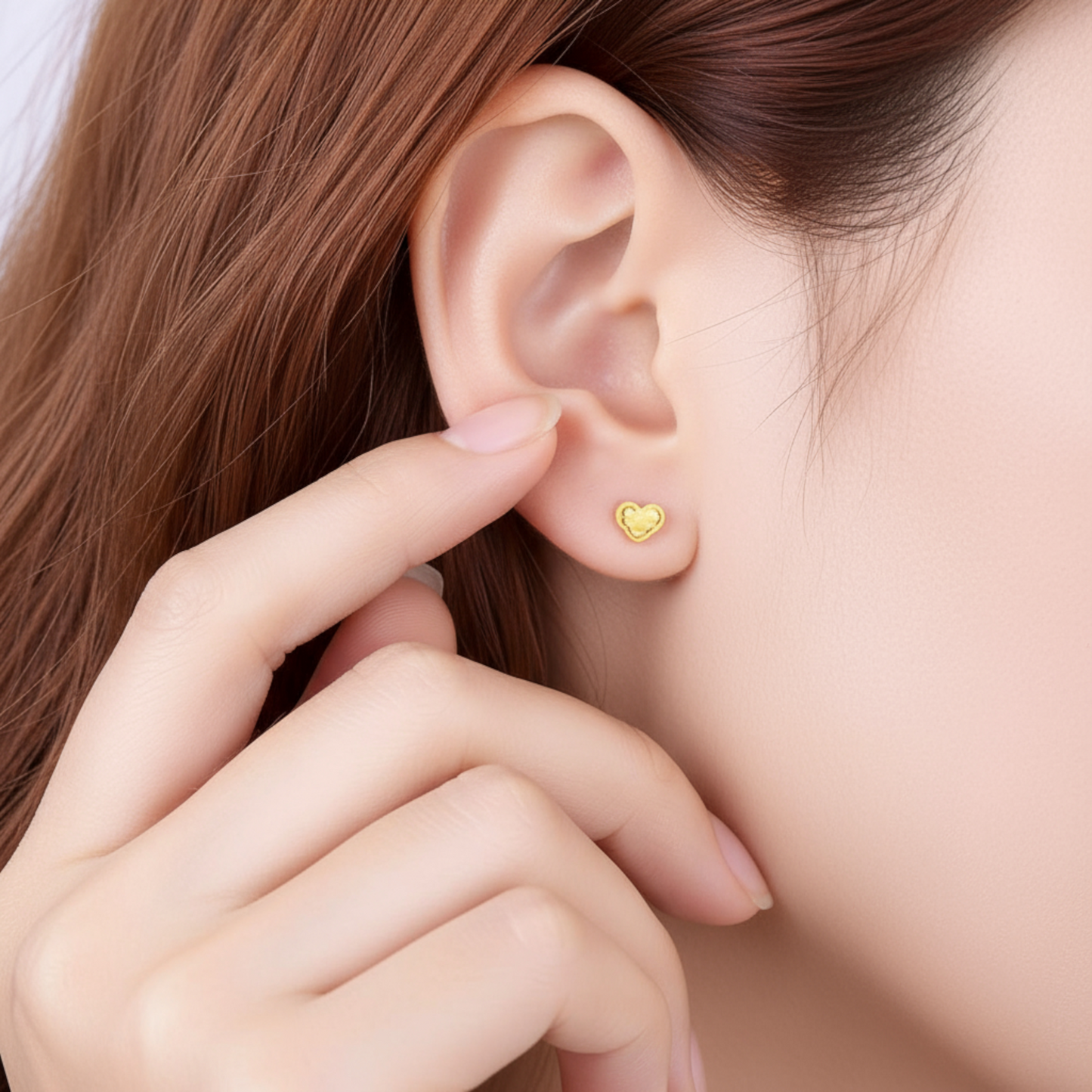 24K 999 Minimal Lucky Ruyi Cloud Stud Earrings