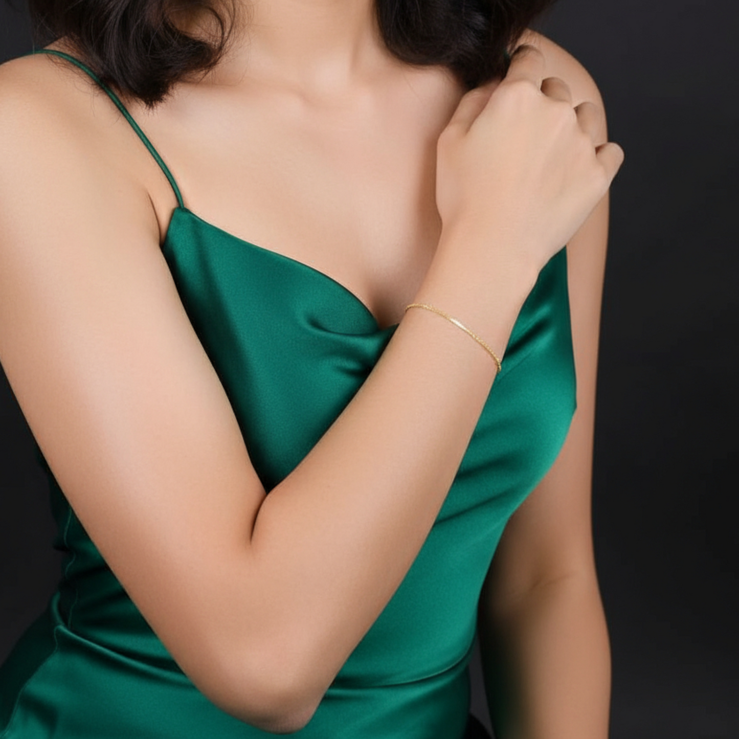 18K Gold Beads Minimal Charm Bracelet