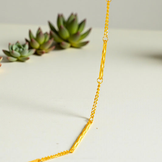 18K Gold Beads Minimal Charm Bracelet