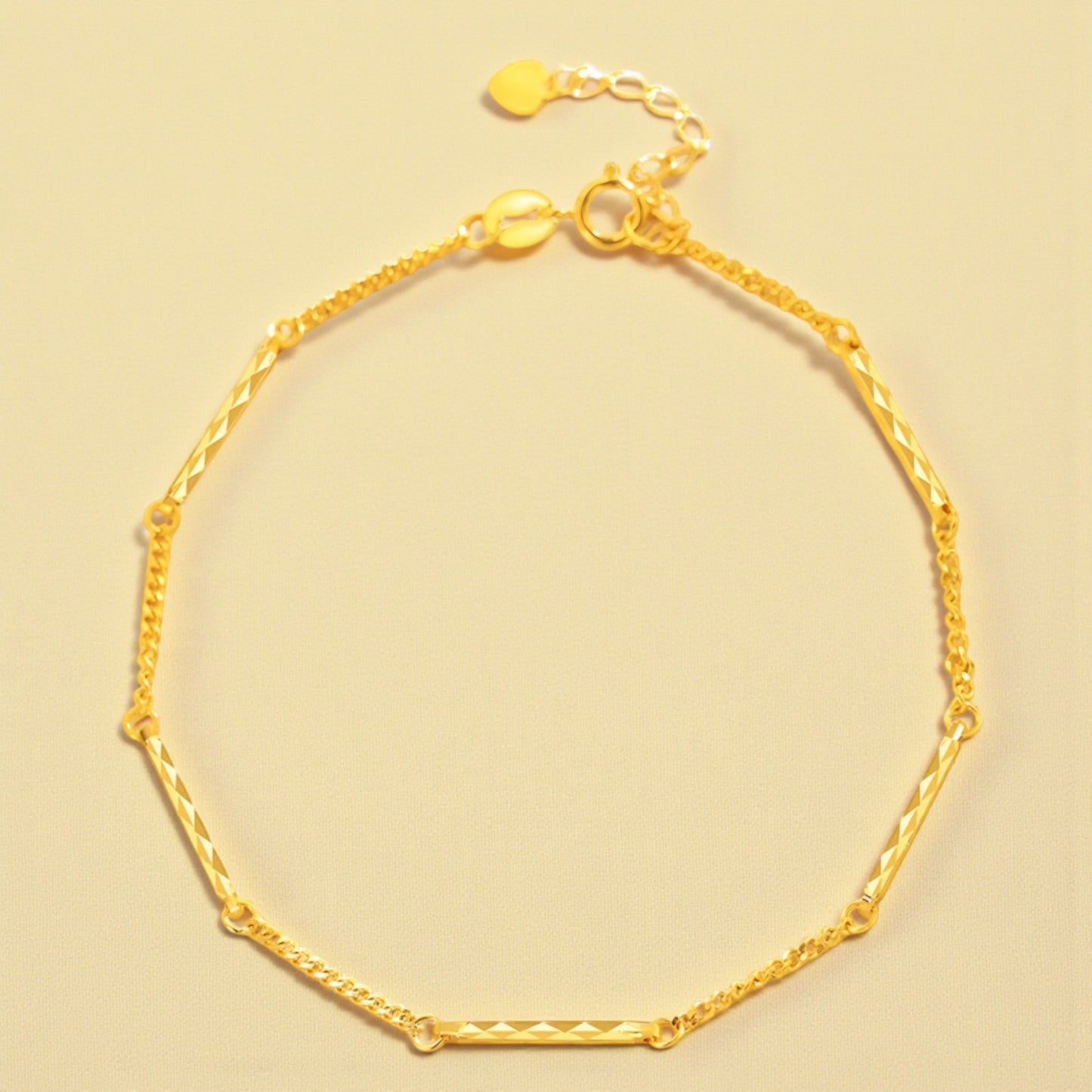 18K Gold Beads Minimal Charm Bracelet