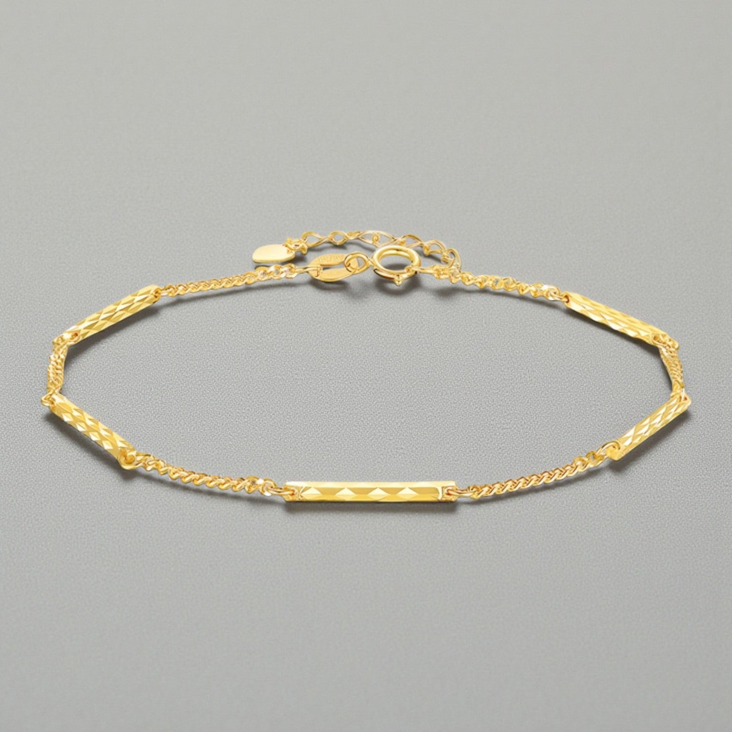 18K Gold Beads Minimal Charm Bracelet