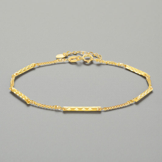 18K Gold Beads Minimal Charm Bracelet