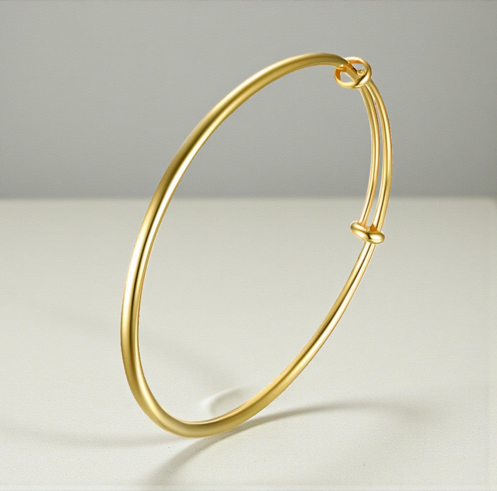 18K Gold Minimal Simple Band Bangle Bracelet