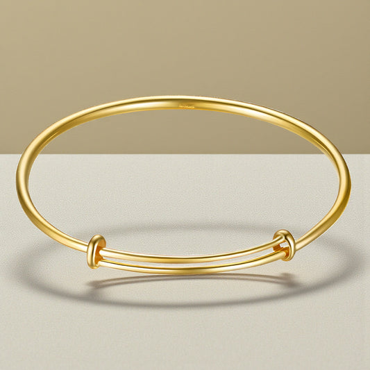 18K Gold Minimal Simple Band Bangle Bracelet