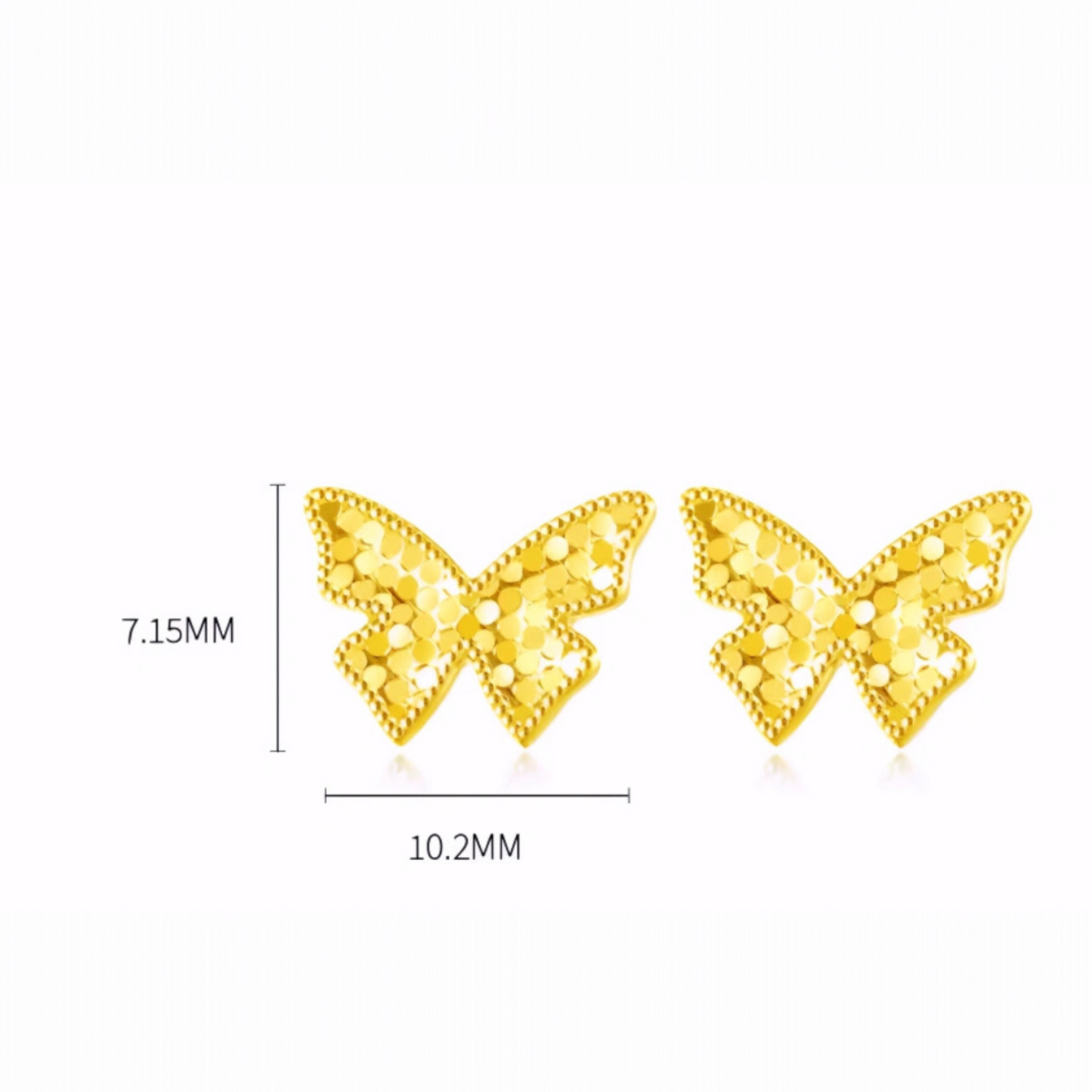 18K Gold Butterfly Stud Earrings