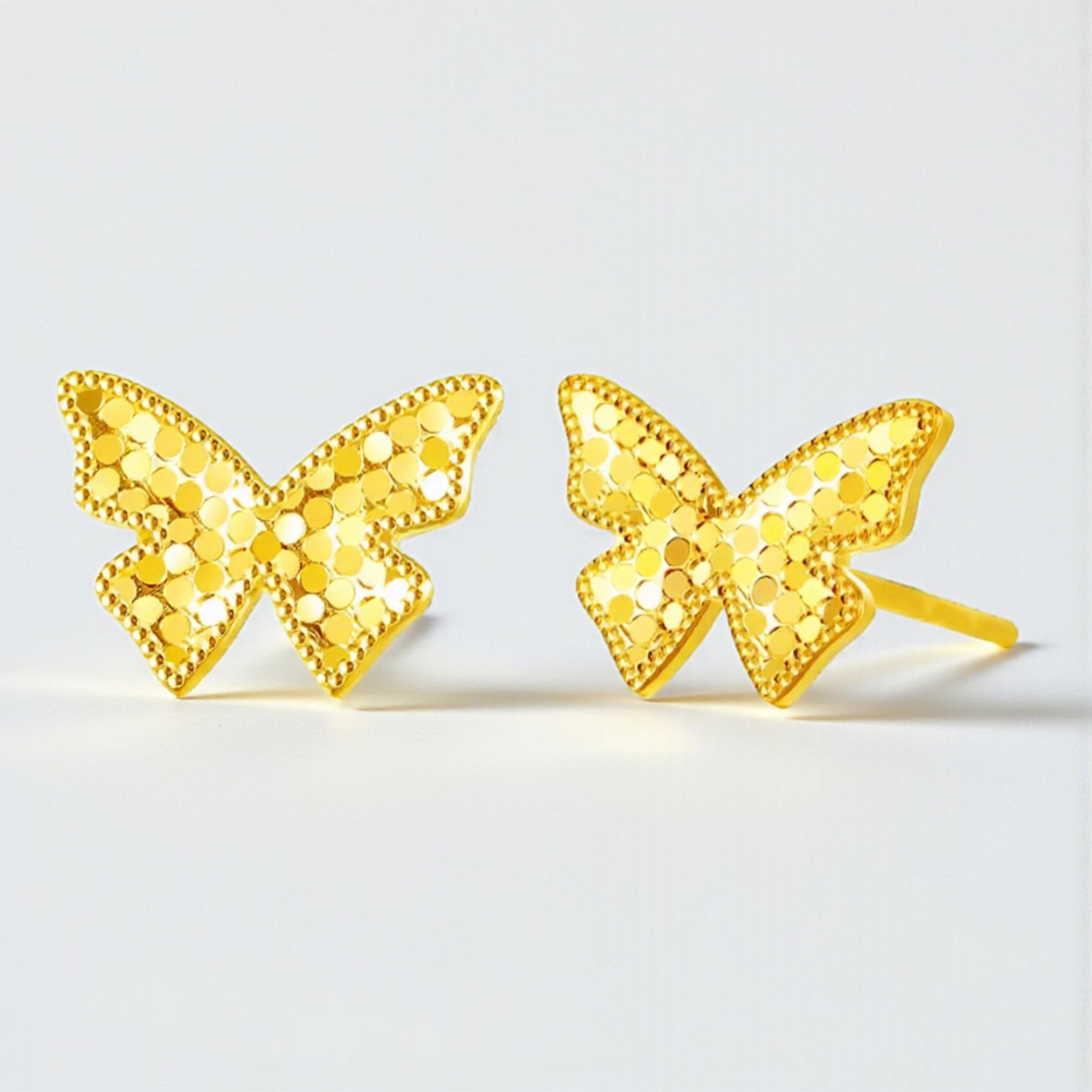 18K Gold Butterfly Stud Earrings