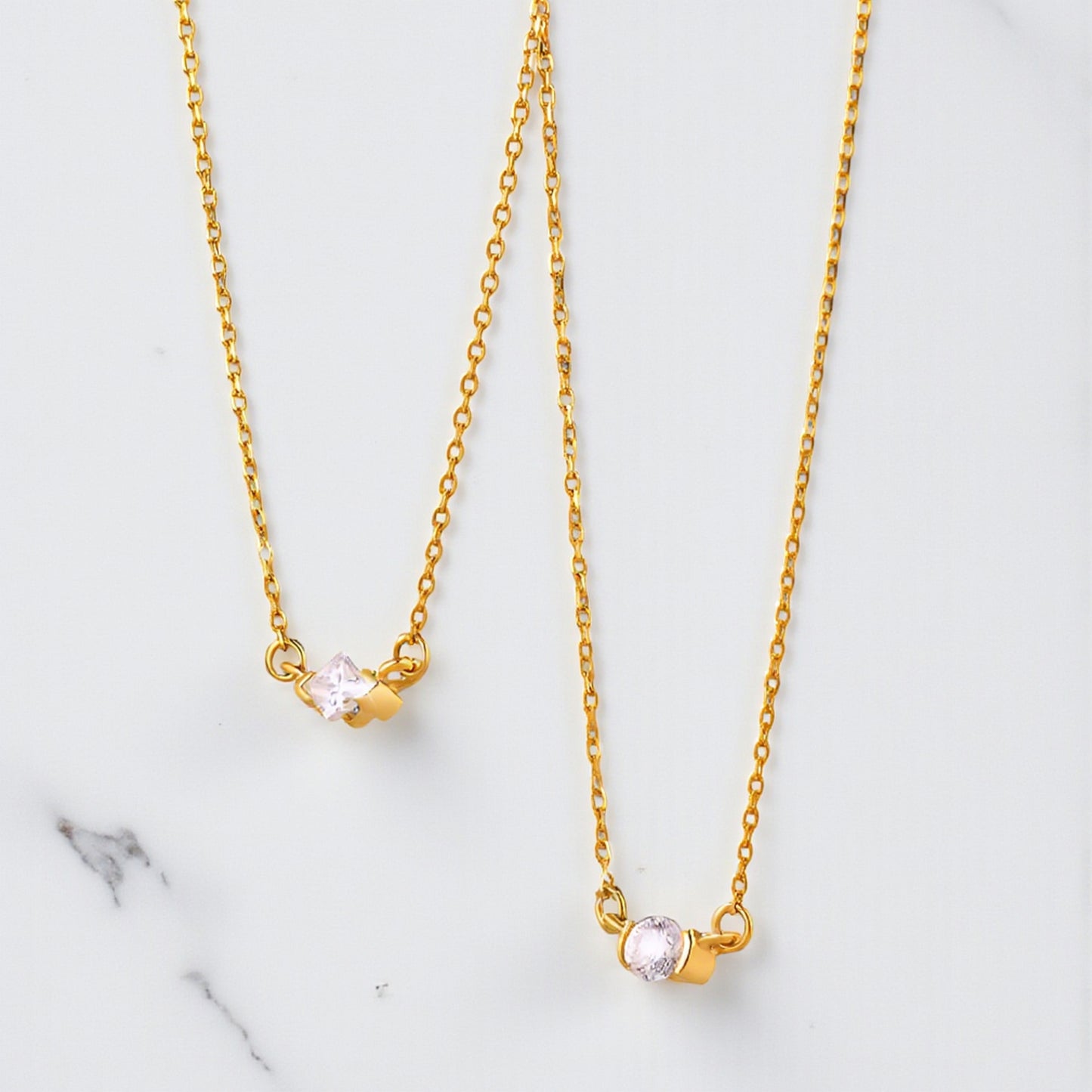 18K Gold Genuine Diamond Pendant Luxurious charm Necklace Clavicle Chain