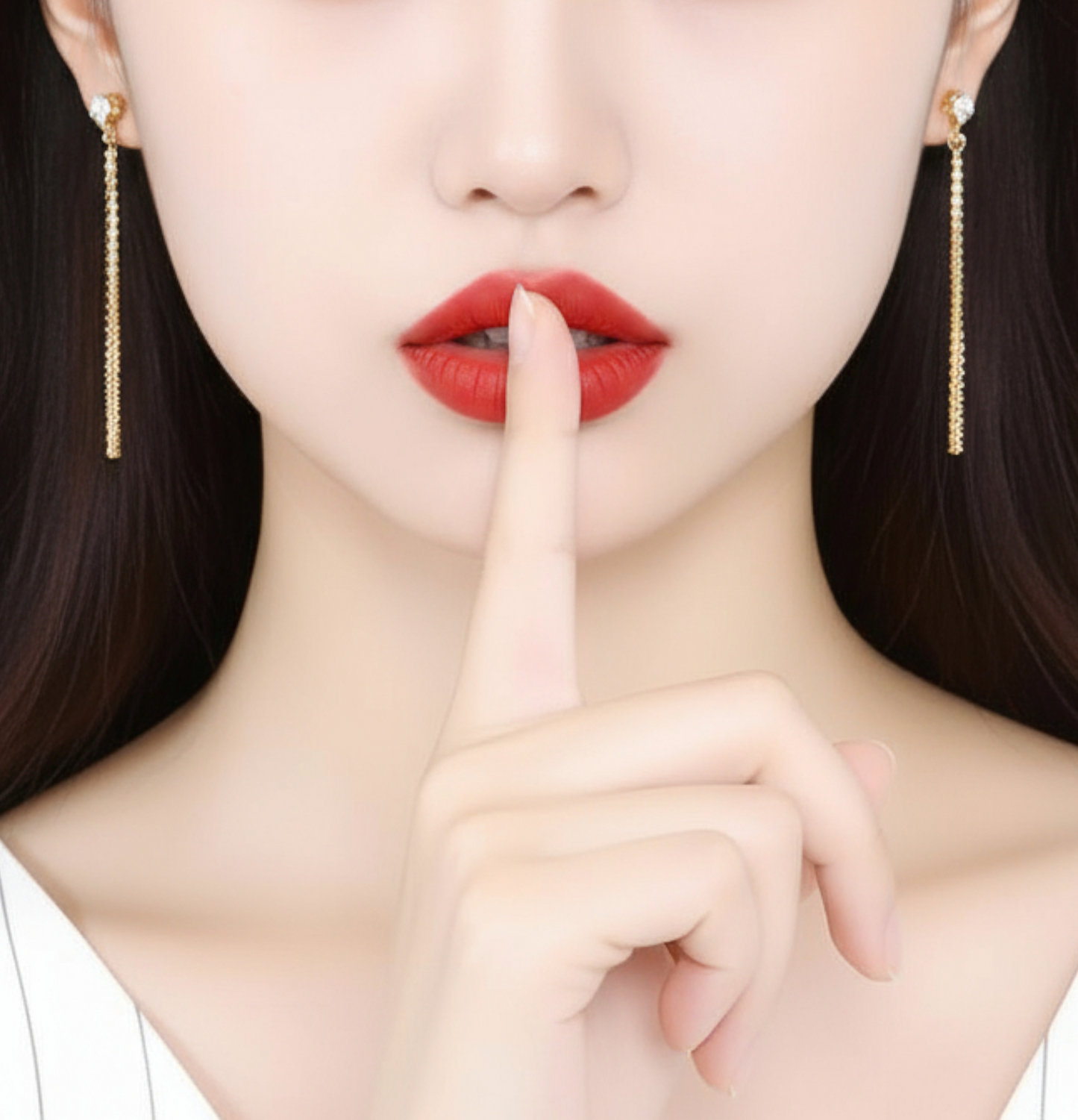 18K Gold Trendy Four Leaf Clover Charm Chain Long Tassel Threader or Stud Earrings